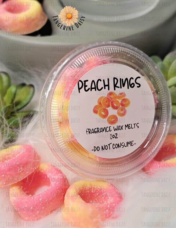 PEACH RINGS WAX MELTS (approx. 2oz.); Parasoy wax melts; Eco-Concious; Handcrafted; Superior Fragrance