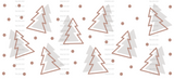 "Tan Christmas Trees" UV DTF 16oz Glass Can Transfer