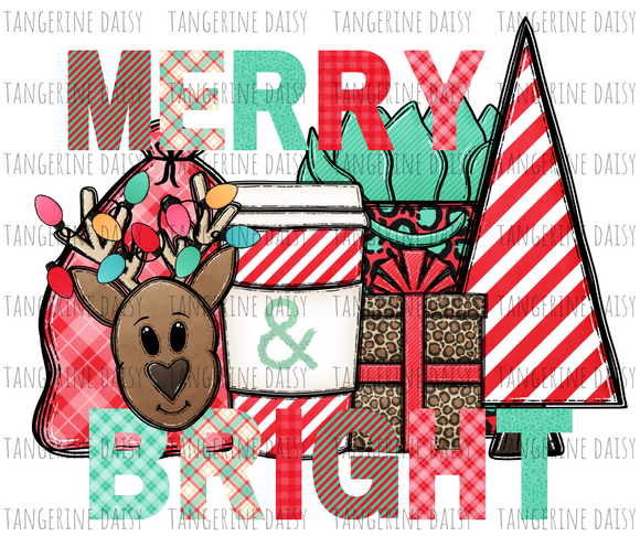 Merry & Bright PNG,Winter Christmas Sublimation Designs Downloads,Digital Download,Sublimation Graphics,Printable Design