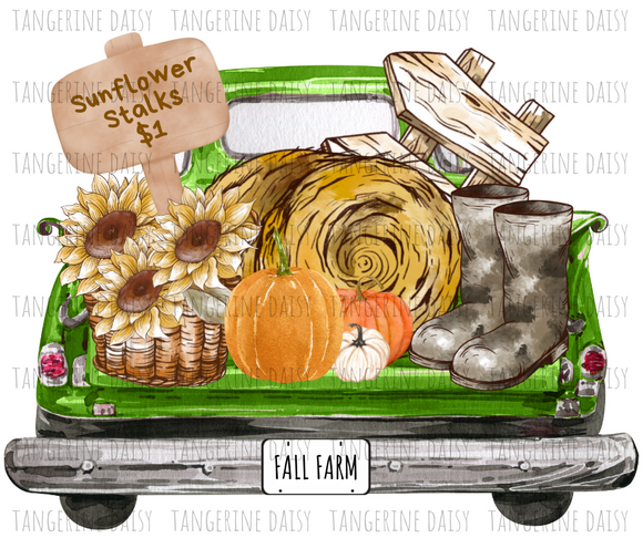 Sunflower Stalks Green Truck Png,Fall PNG,Fall Sublimation Designs Downloads,Digital Download,Sublimation Graphics,Fall,Farm,Fall,Sunflowers,Festival,Printable Design