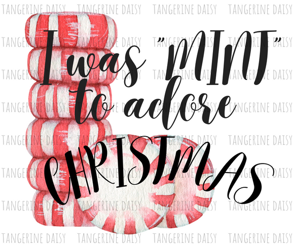 I was MINT to Adore Christmas PNG,Winter Christmas Sublimation Designs Downloads,Digital Download,ReindeerSublimation Graphics,Printable Design