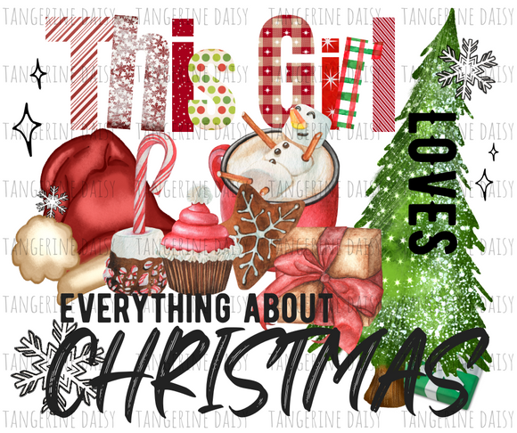 This Girl loves everything about Christmas Black PNG,Winter Christmas Sublimation Designs Downloads,Digital Download,ReindeerSublimation Graphics,Printable Design