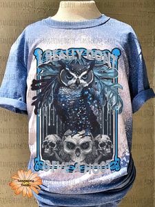 "I Really Don't Give a Hoot" Soft Style TShirt Vibrant and Over-sized Design Bleached & Sublimated
