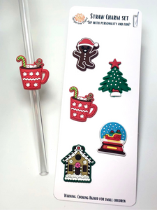"Hot Cocoa Straw Charm Combo" Straw Charm; Straw Accessory; Straw Topper; Christmas; Holiday;