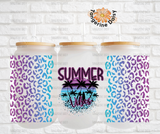 "Summer Vibes" UV DTF 16oz Glass Can Transfer