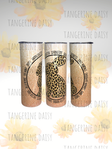 "Leopard Bunny in Circle" 20oz Steel Double Wall Vacuum Insulated Tumbler