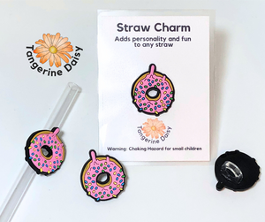 Donut Straw Topper- Pink