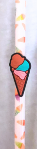 10" Ice Cream Themed STRAW & CHARM SETS