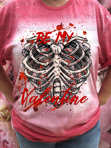 "Be My Valentine" Soft Style TShirt Vibrant and Over-sized Design Bleached & Sublimated