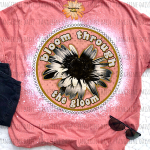 "Bloom Through the Gloom" Soft Style TShirt Vibrant and Over-sized Design Bleached & Sublimated