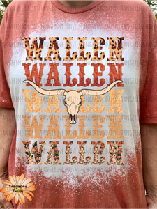 "Wallen" Soft Style TShirt Vibrant and Over-sized Design Bleached & Sublimated