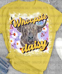 "Whoopsie Daisy" Soft Style TShirt Vibrant and Over-sized Design Bleached & Sublimated